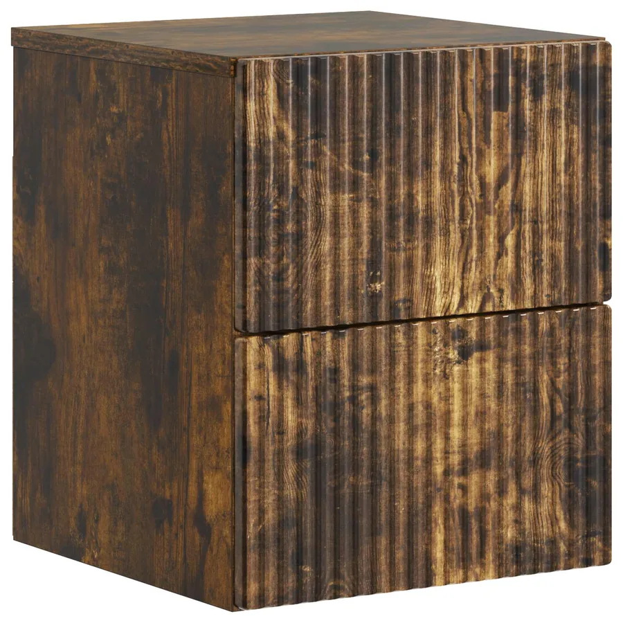 Cabinet de chevet mural Chêne fumé 33 x 34,5 x 40 cm - 2