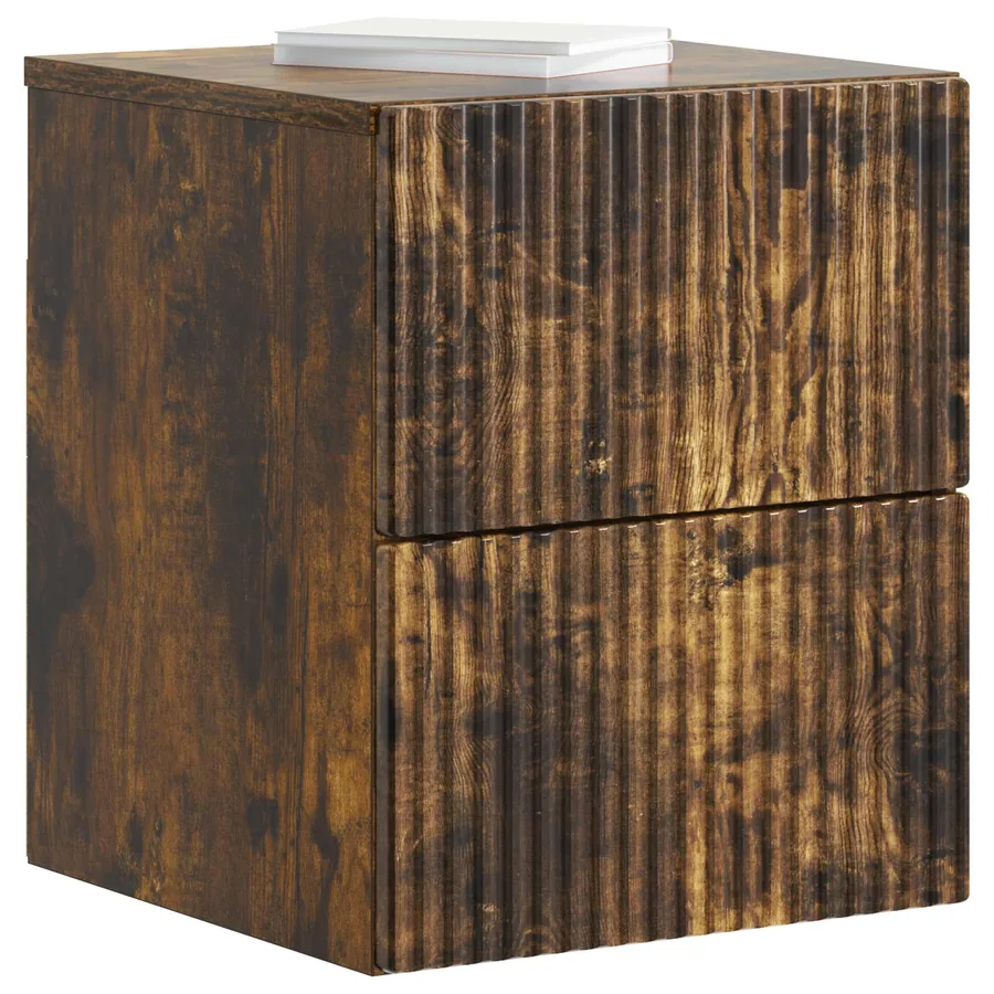 Cabinet de chevet mural Chêne fumé 33 x 34,5 x 40 cm - 3