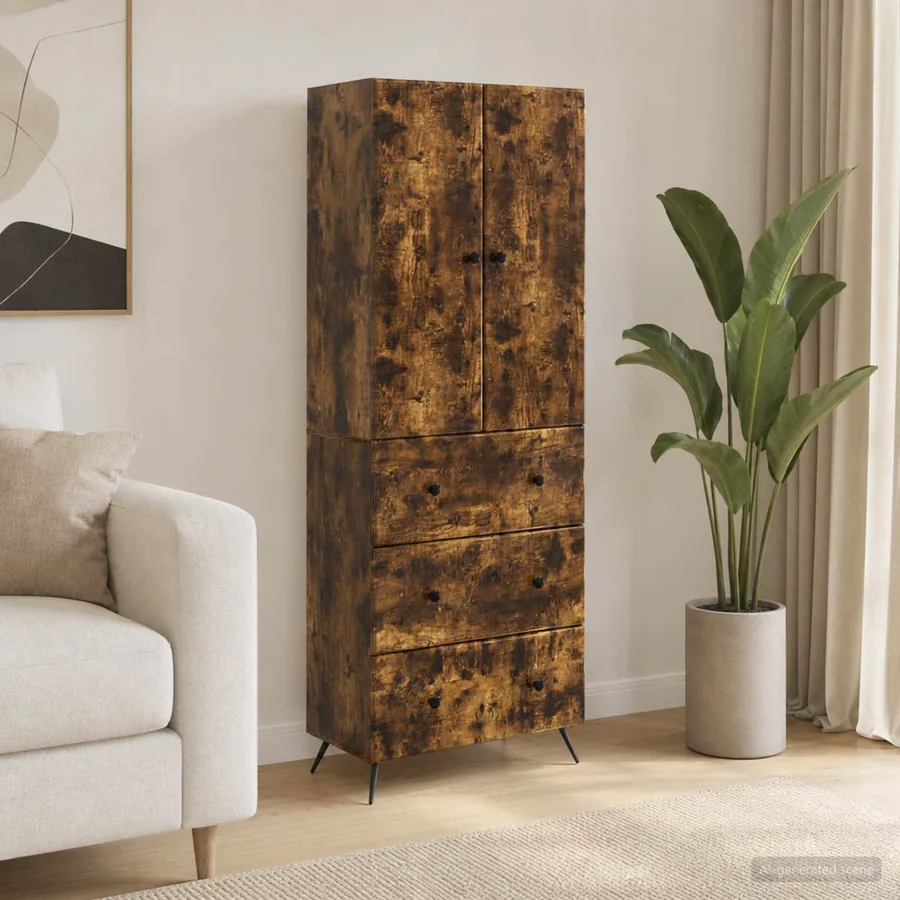 Ensemble de Meubles 2 pcs Chêne fumé 66 x 34,5 x 90 cm