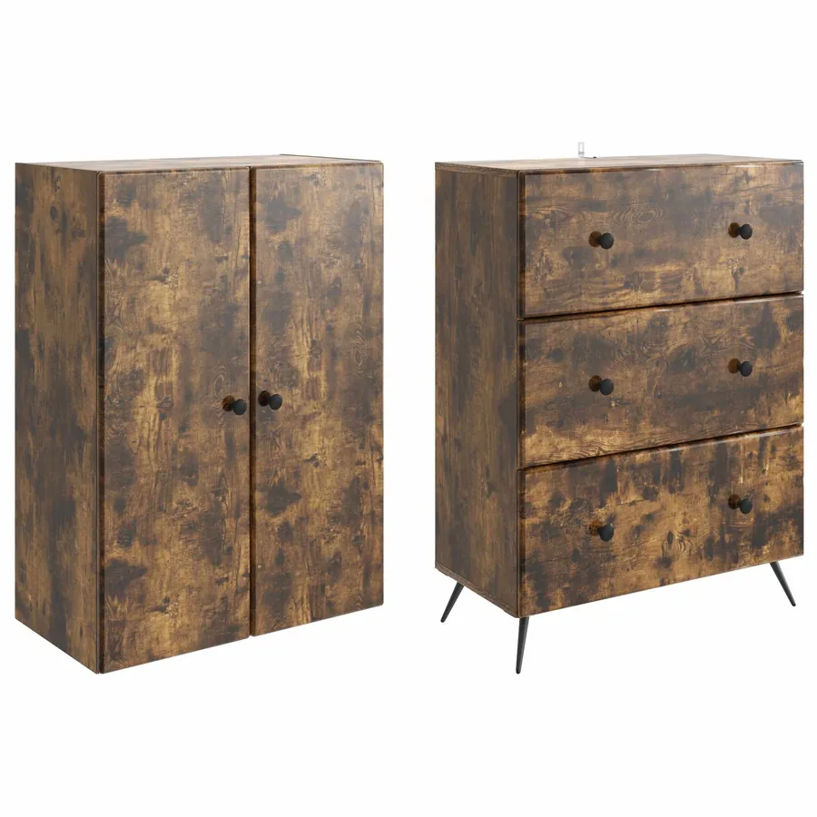 Ensemble de Meubles 2 pcs Chêne fumé 66 x 34,5 x 90 cm - 4