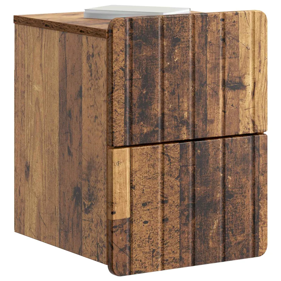 Cabinet de chevet mural 2 pcs Bois ancien 33 x 34,5 x 43 cm - 3