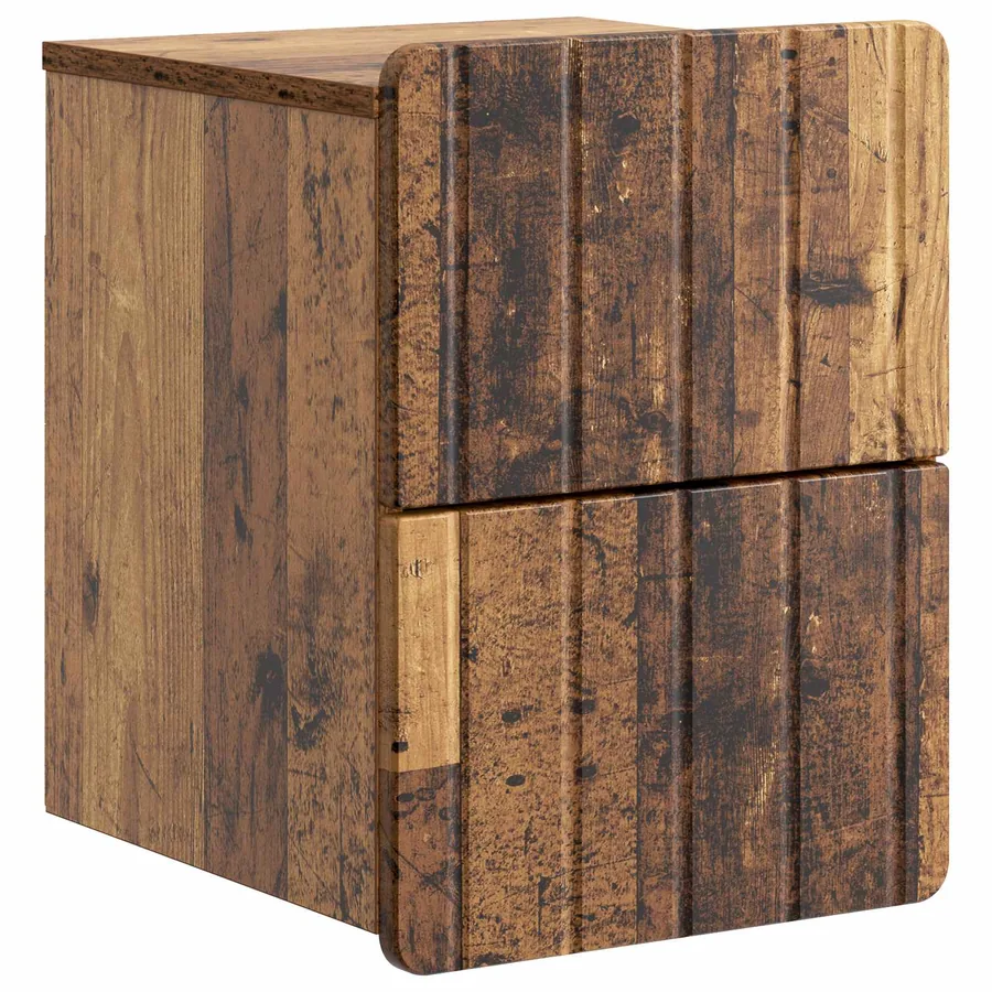 Cabinet de chevet mural 2 pcs Bois ancien 33 x 34,5 x 43 cm - 5
