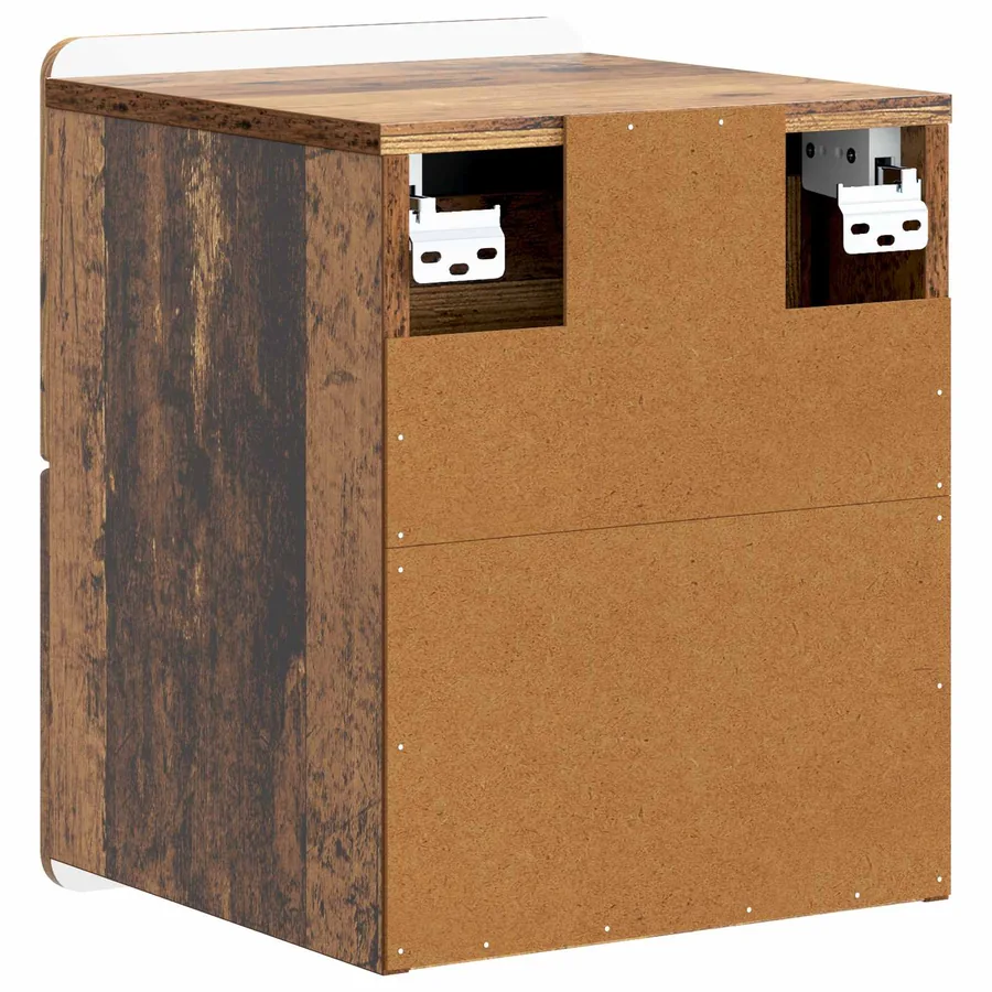 Cabinet de chevet mural 2 pcs Bois ancien 33 x 34,5 x 43 cm - 9