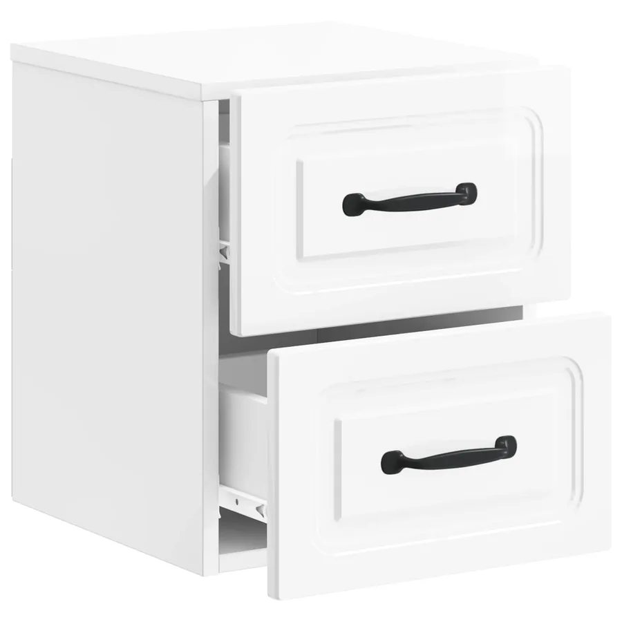 Cabinet de chevet mural Blanc brillant 34,5 x 33 x 40 cm - 4