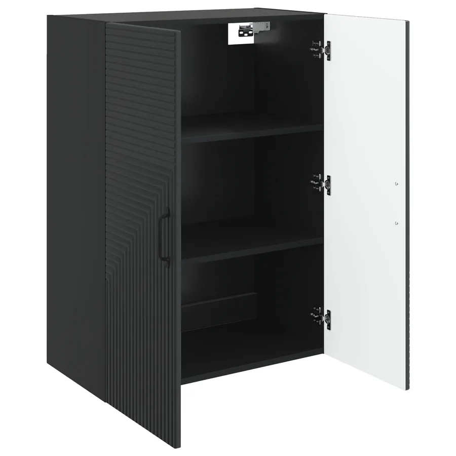 Armoire Murale Noir 66 x 34,5 x 90 cm Bois d'ingénierie - 3