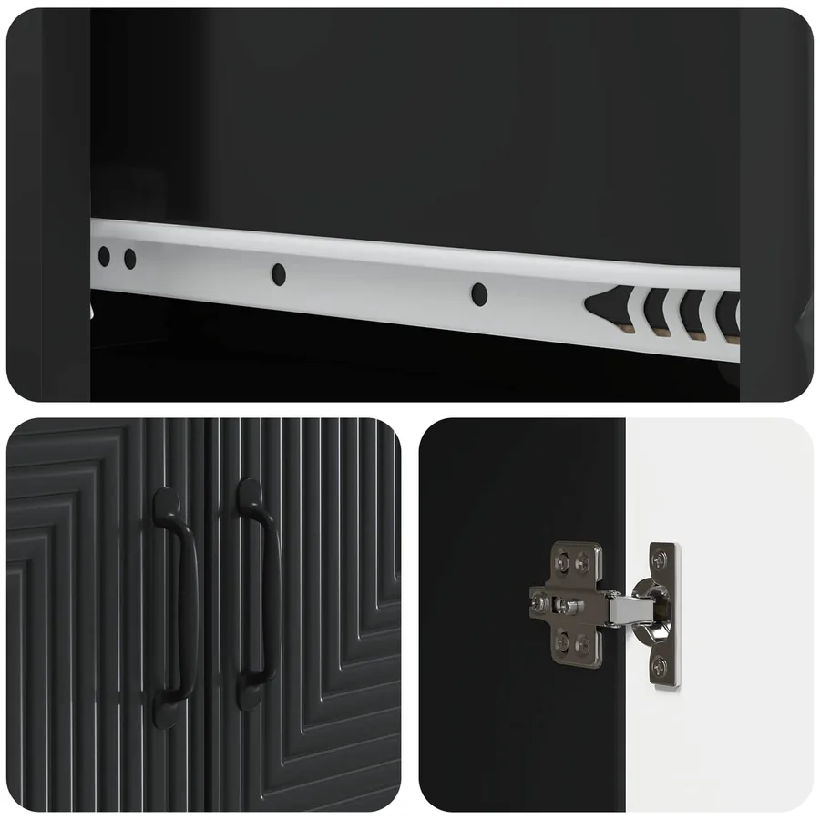 Ensemble de Meubles 2 pcs Noir 66 x 34,5 x 89,5 cm - 8