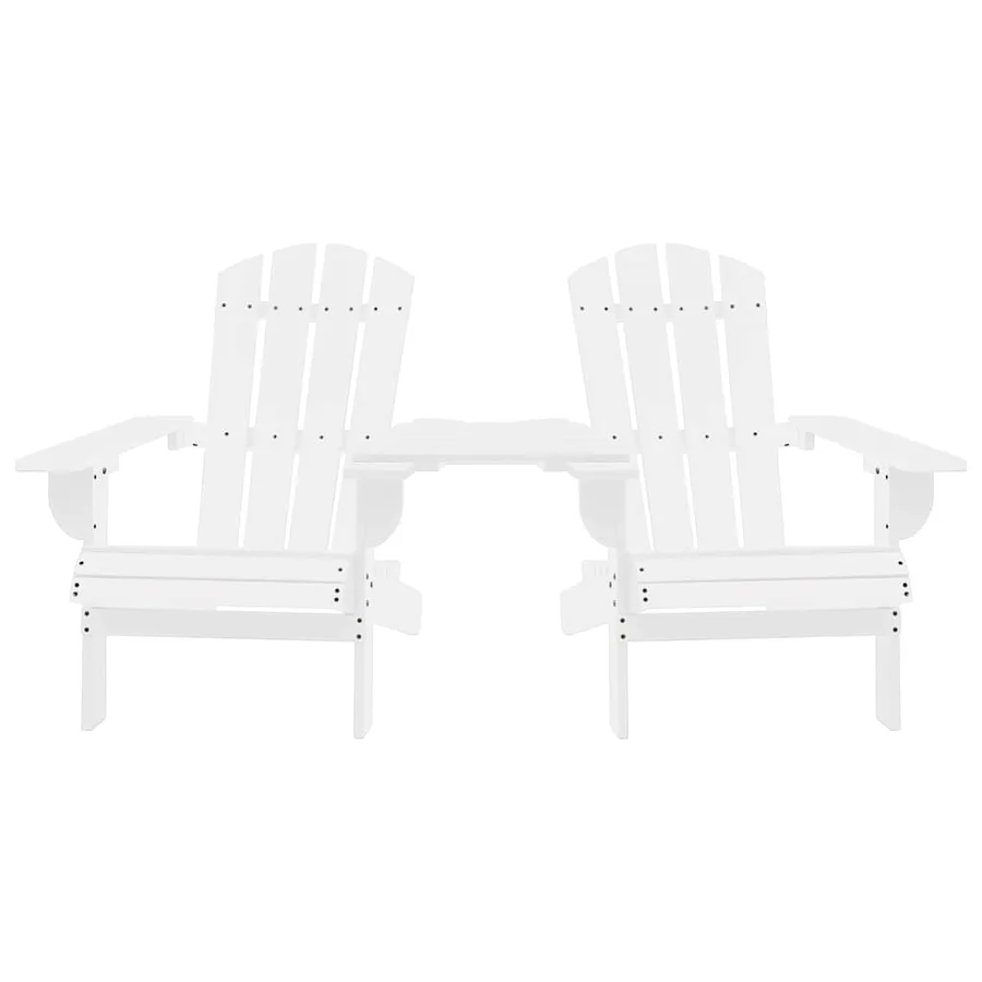 Chaises de jardin Adirondack avec table bois de sapin blanc - 2