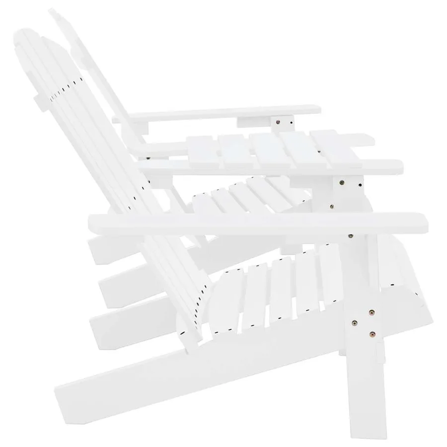 Chaises de jardin Adirondack avec table bois de sapin blanc - 3