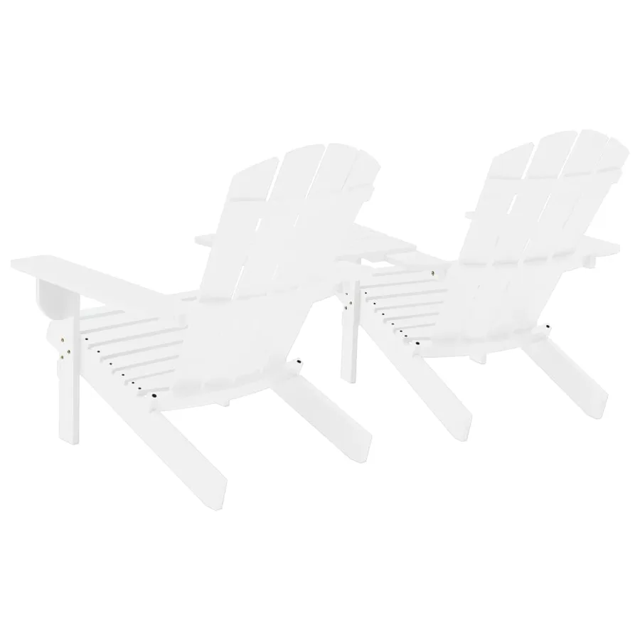 Chaises de jardin Adirondack avec table bois de sapin blanc - 4