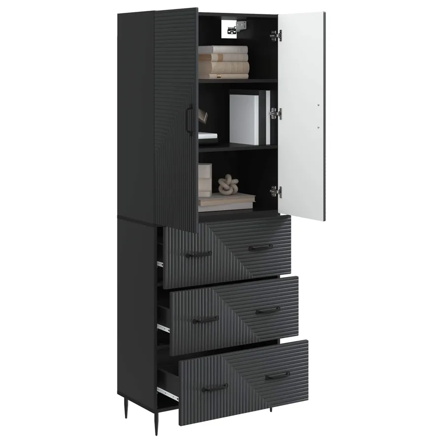 Ensemble de Meubles 2 pcs Noir 66 x 34,5 x 90 cm - 3