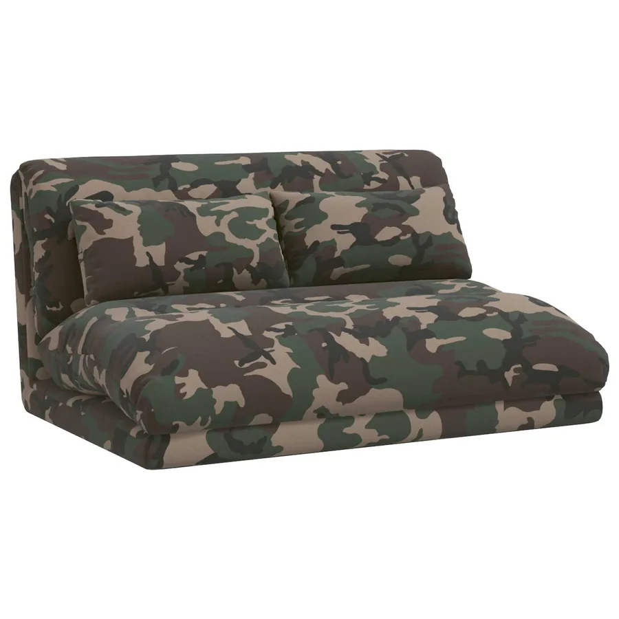 Fauteuil de sol ajustable Vert armée Tissu - 2