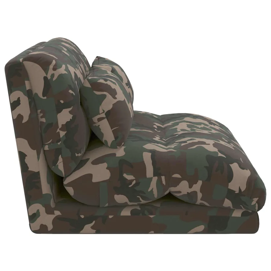 Fauteuil de sol ajustable Vert armée Tissu - 5