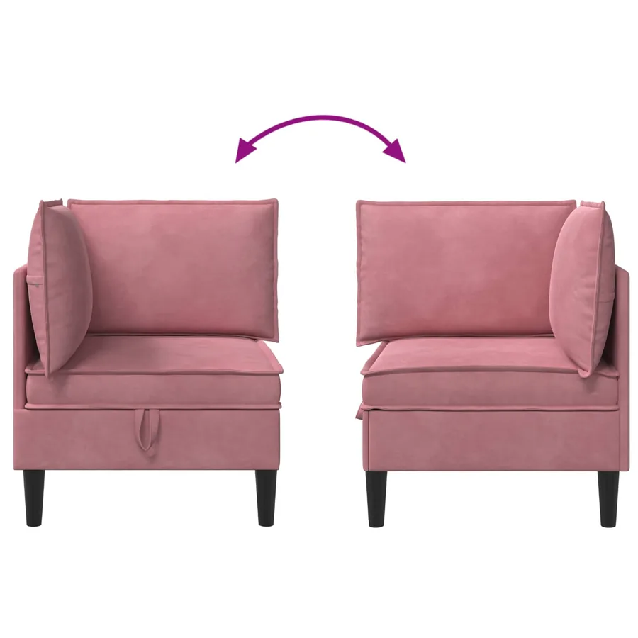 Sofa avec rangement Rose Velours - 10