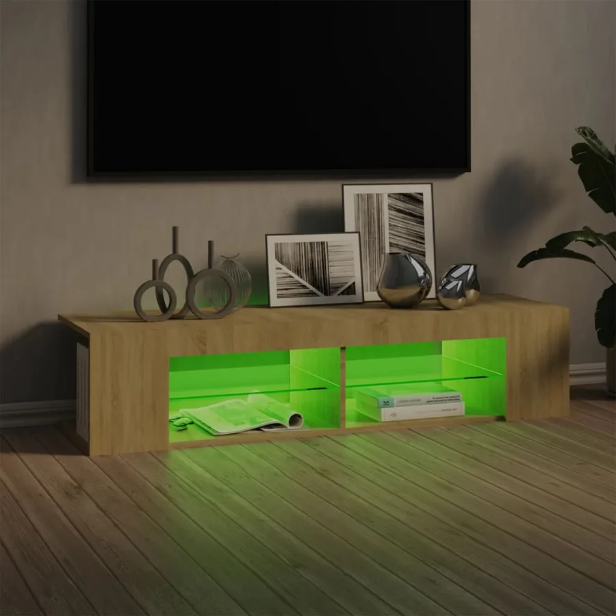 Meuble TV avec lumières LED chêne sonoma 135x39x30 cm - 5