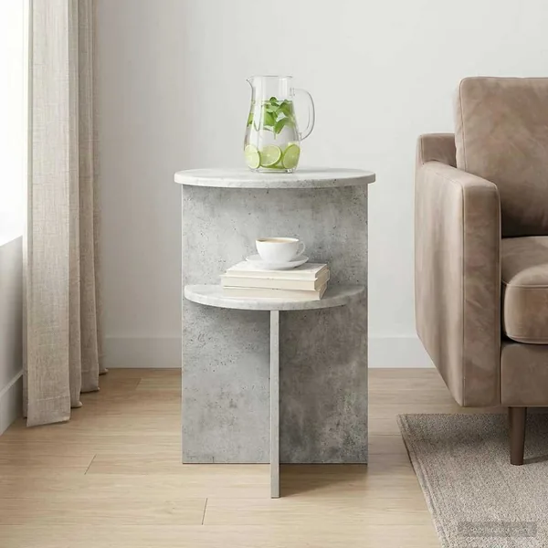 Table d'appoint Gris béton Ø 39,5 x 55 cm Bois d'ingénierie