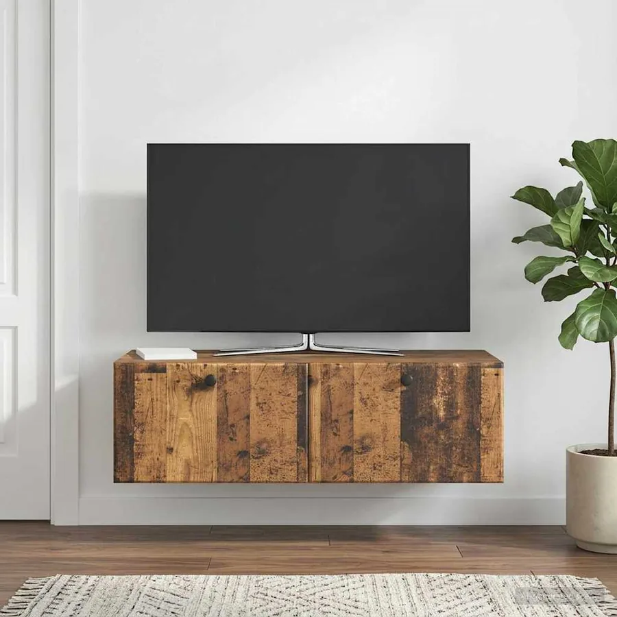 Meuble TV mural 98 x 41 x 30 cm Bois ancien Bois d'ingénierie - 4