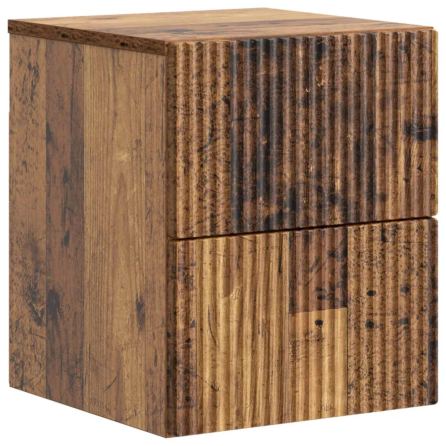 Cabinet de chevet mural 2 pcs Bois ancien 33 x 34,5 x 40 cm - 5
