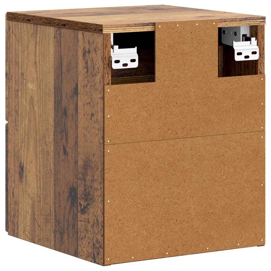 Cabinet de chevet mural 2 pcs Bois ancien 33 x 34,5 x 40 cm - 9