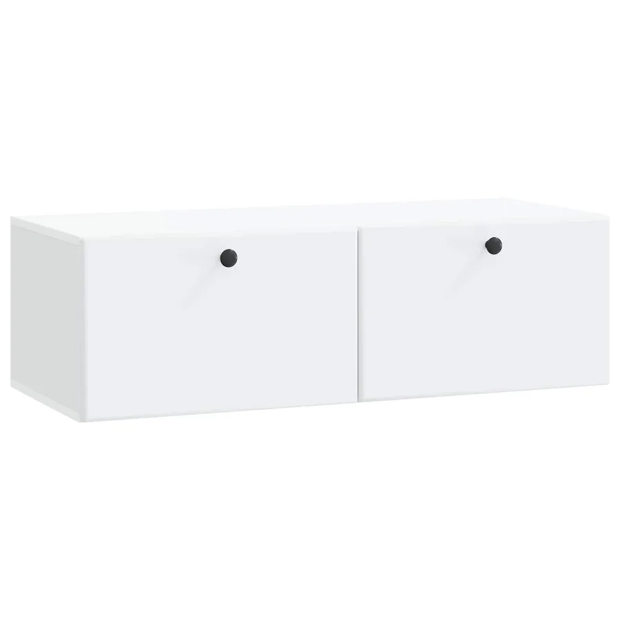 Meuble TV mural 98 x 41 x 30 cm Blanc Bois d'ingénierie - 2