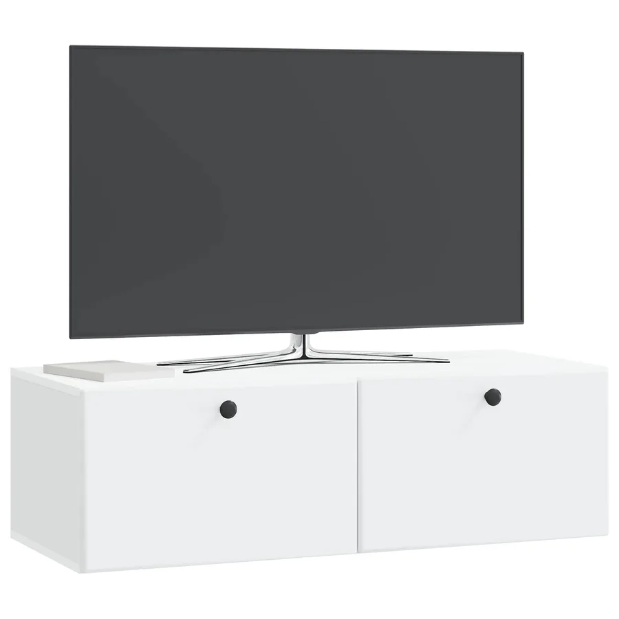Meuble TV mural 98 x 41 x 30 cm Blanc Bois d'ingénierie - 3