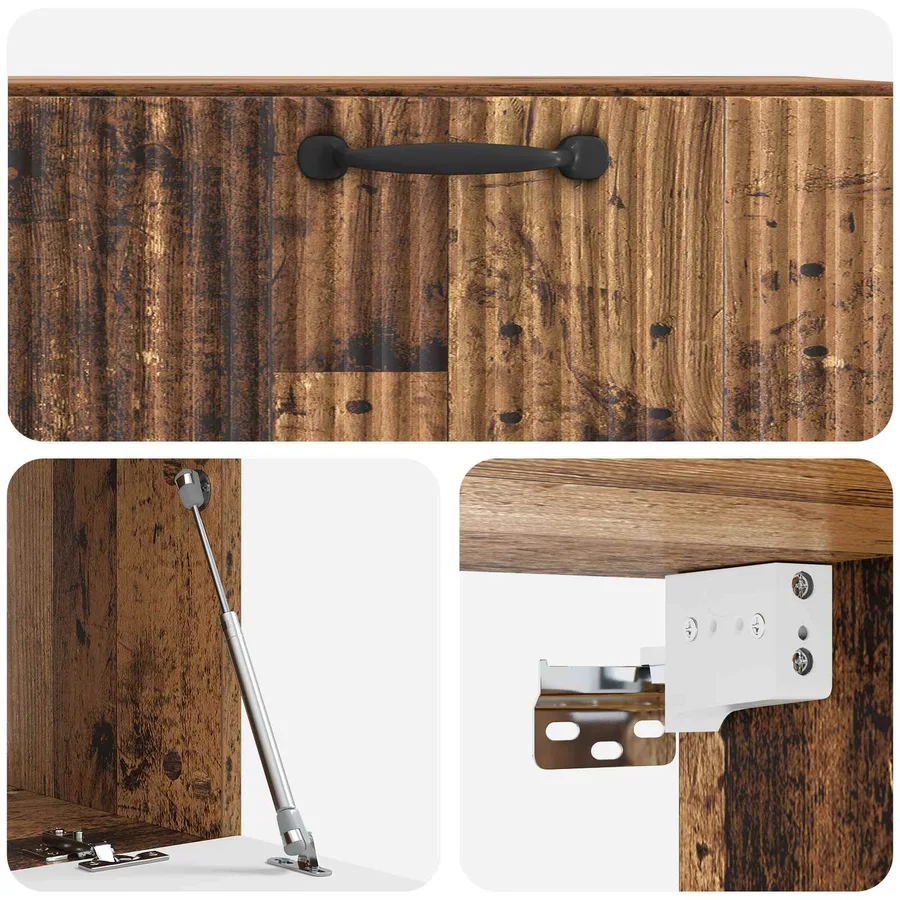Meuble TV mural Bois ancien 78,5 x 41 x 30 cm Bois d'ingénierie - 9