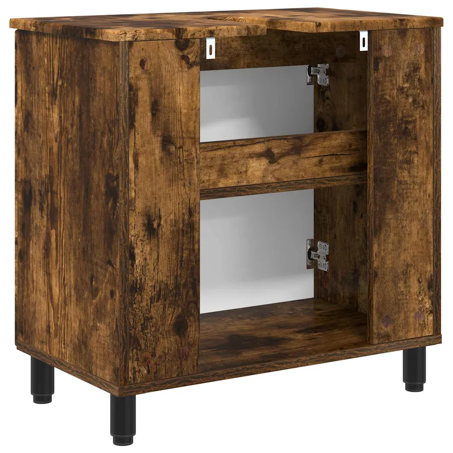 Unité de vanité de salle de bain Chêne fumé 60 x 35 x 60 cm - 7