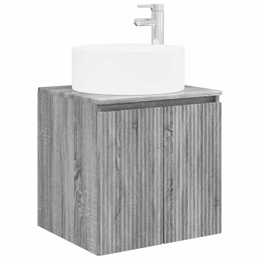 Ensemble d'armoire de salle de bain 5 pcs Sonoma gris - 5