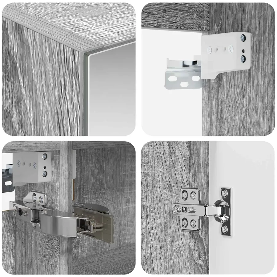 Ensemble d'armoire de salle de bain 5 pcs Sonoma gris - 9