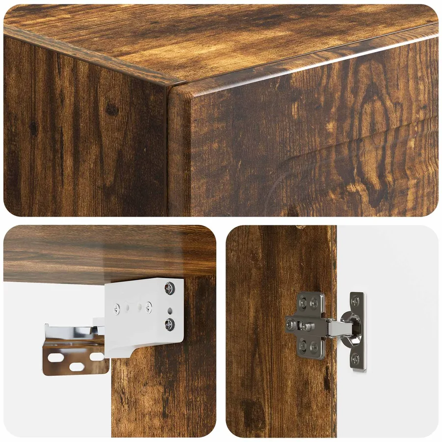 Armoire Murale Chêne fumé 33 x 34,5 x 90 cm Bois d'ingénierie - 7