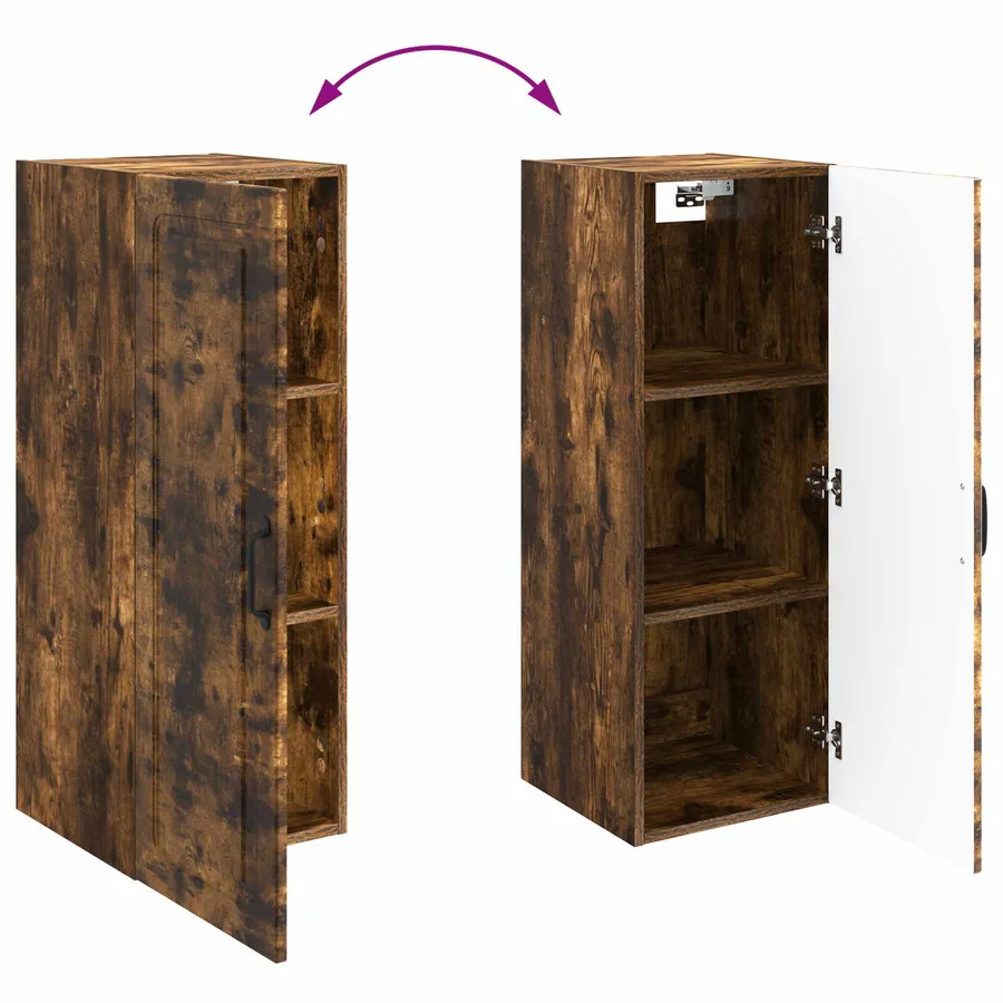 Armoire Murale Chêne fumé 33 x 34,5 x 90 cm Bois d'ingénierie - 8