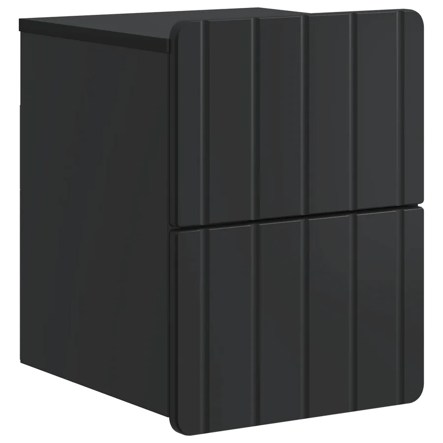 Cabinet de chevet mural avec tiroir Noir 33 x 34,5 x 43 cm - 2