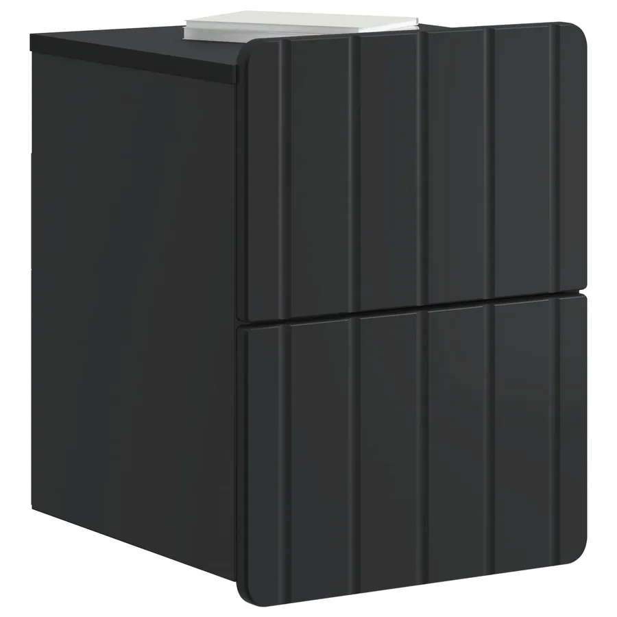 Cabinet de chevet mural avec tiroir Noir 33 x 34,5 x 43 cm - 3