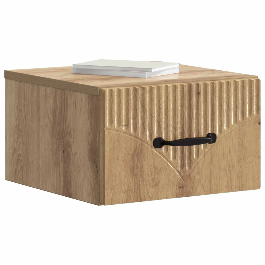 Cabinet de chevet mural Chêne artisanal 34,5 x 33 x 20 cm - 3