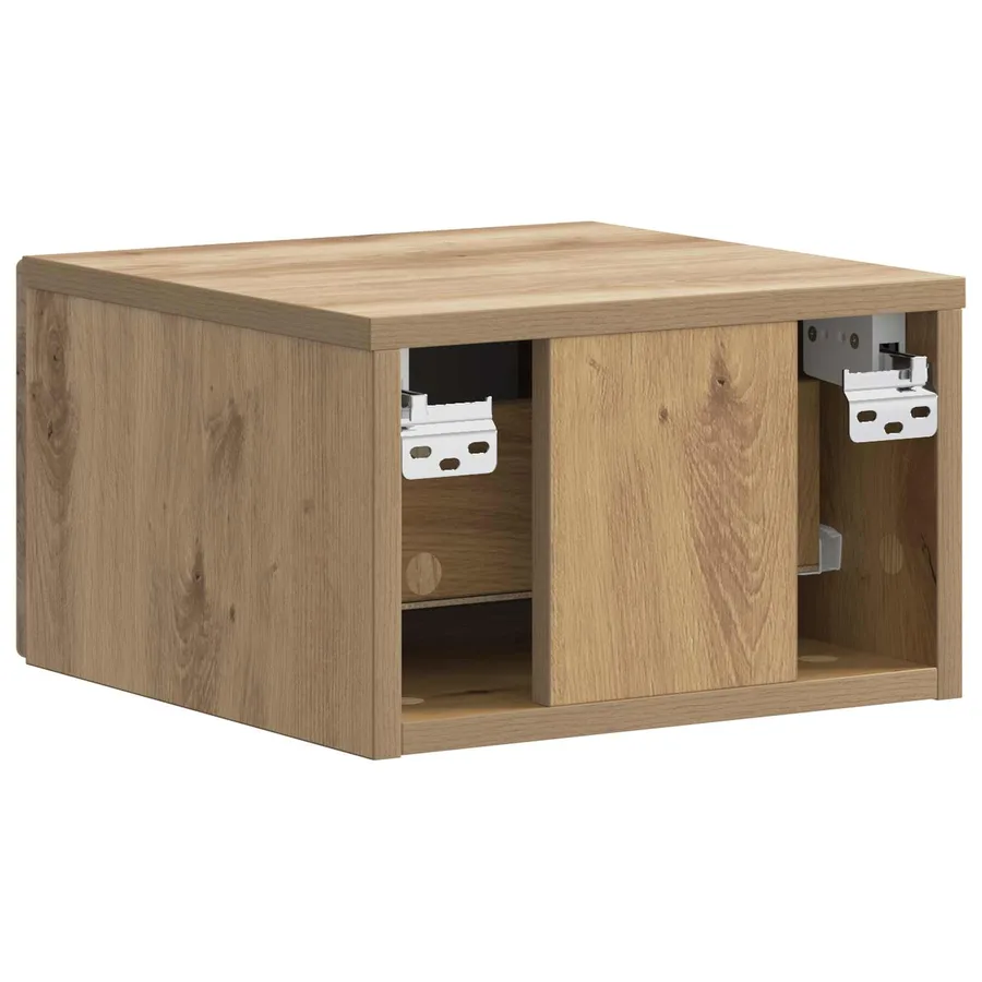 Cabinet de chevet mural Chêne artisanal 34,5 x 33 x 20 cm - 7