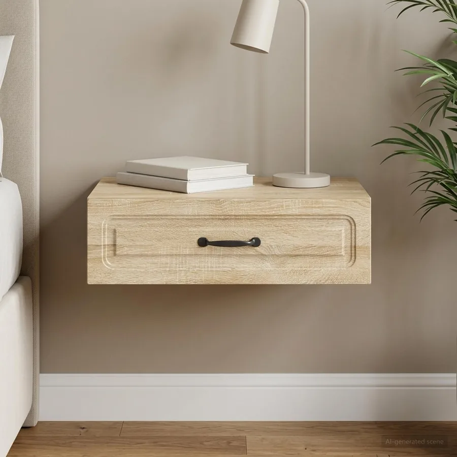Table d'appoint murale Chêne Sonoma 59 x 34,5 x 17 cm