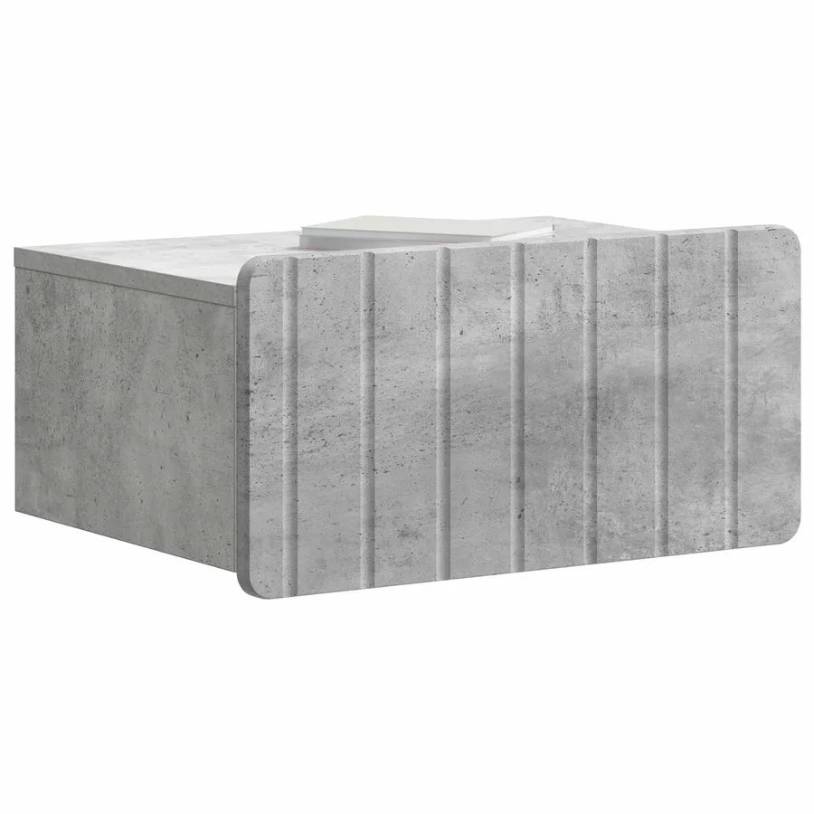 Cabinet de chevet mural Gris béton 49 x 34,5 x 24 cm - 3