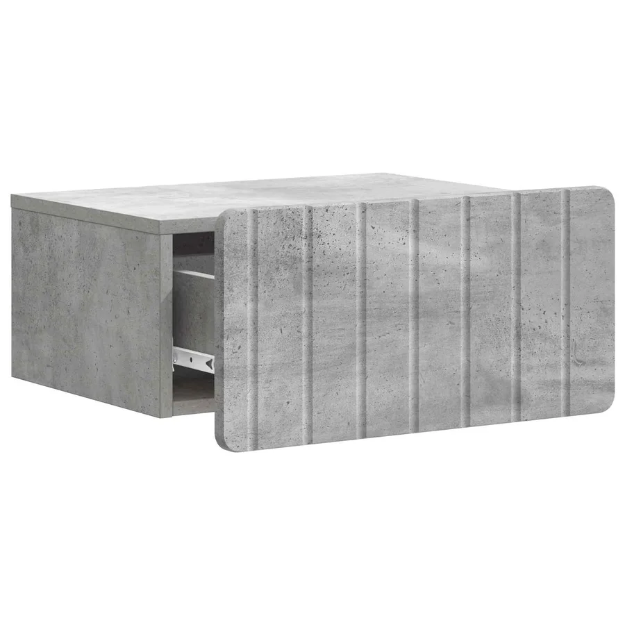 Cabinet de chevet mural Gris béton 49 x 34,5 x 24 cm - 4