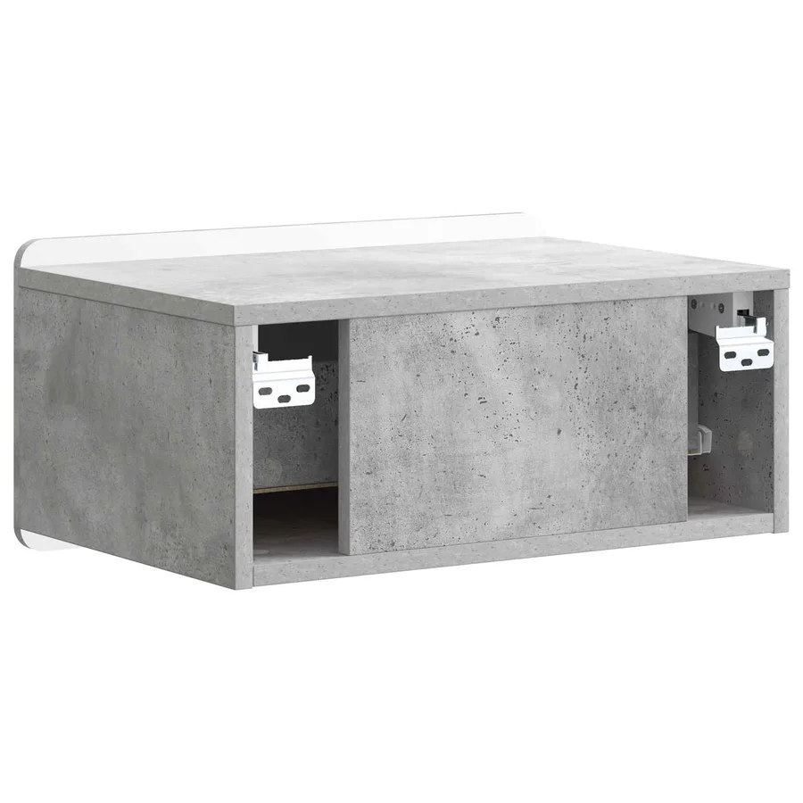 Cabinet de chevet mural Gris béton 49 x 34,5 x 24 cm - 7