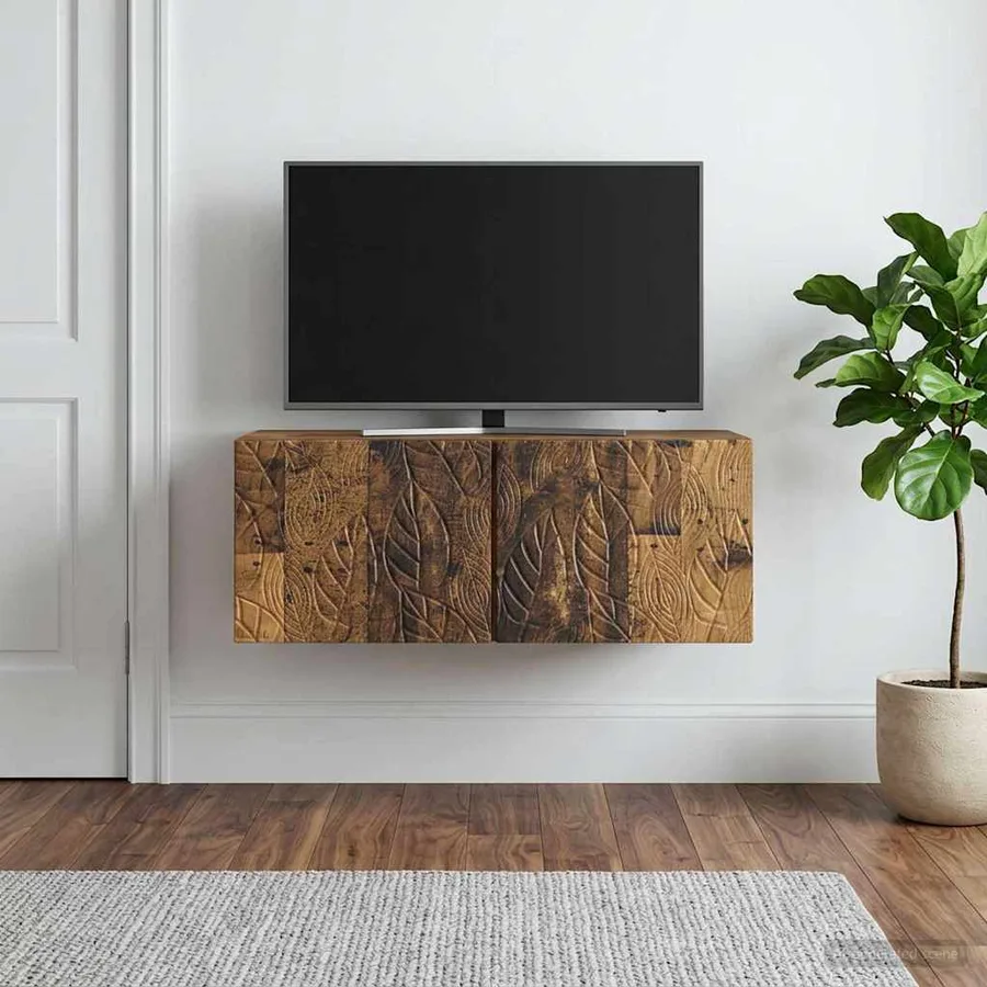 Meuble TV mural 78,5 x 41 x 30 cm Bois ancien Bois d'ingénierie - 3