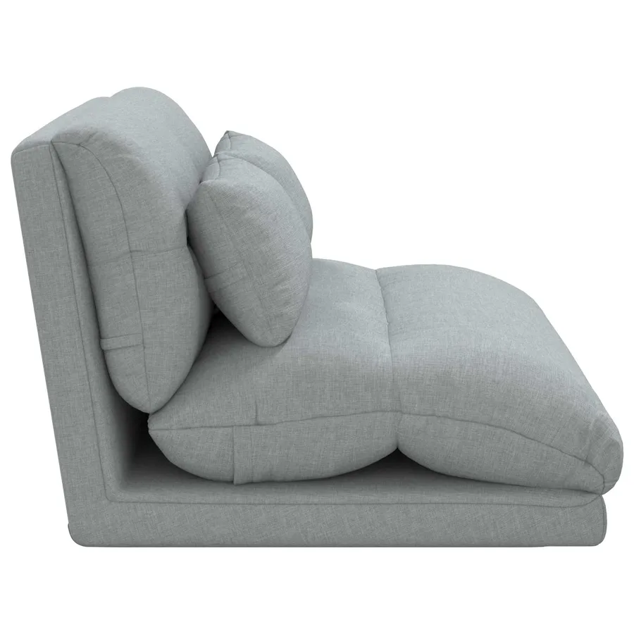 Fauteuil de sol ajustable Gris clair Tissu - 5