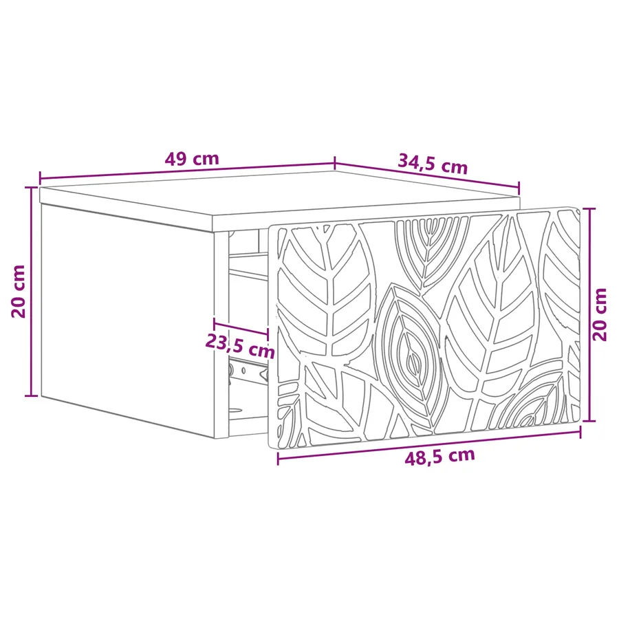Cabinet de chevet mural 2 pcs Blanc 49 x 34,5 x 20 cm - 11