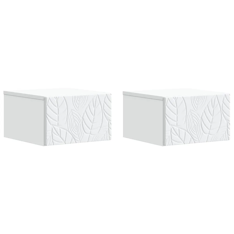 Cabinet de chevet mural 2 pcs Blanc 49 x 34,5 x 20 cm - 2