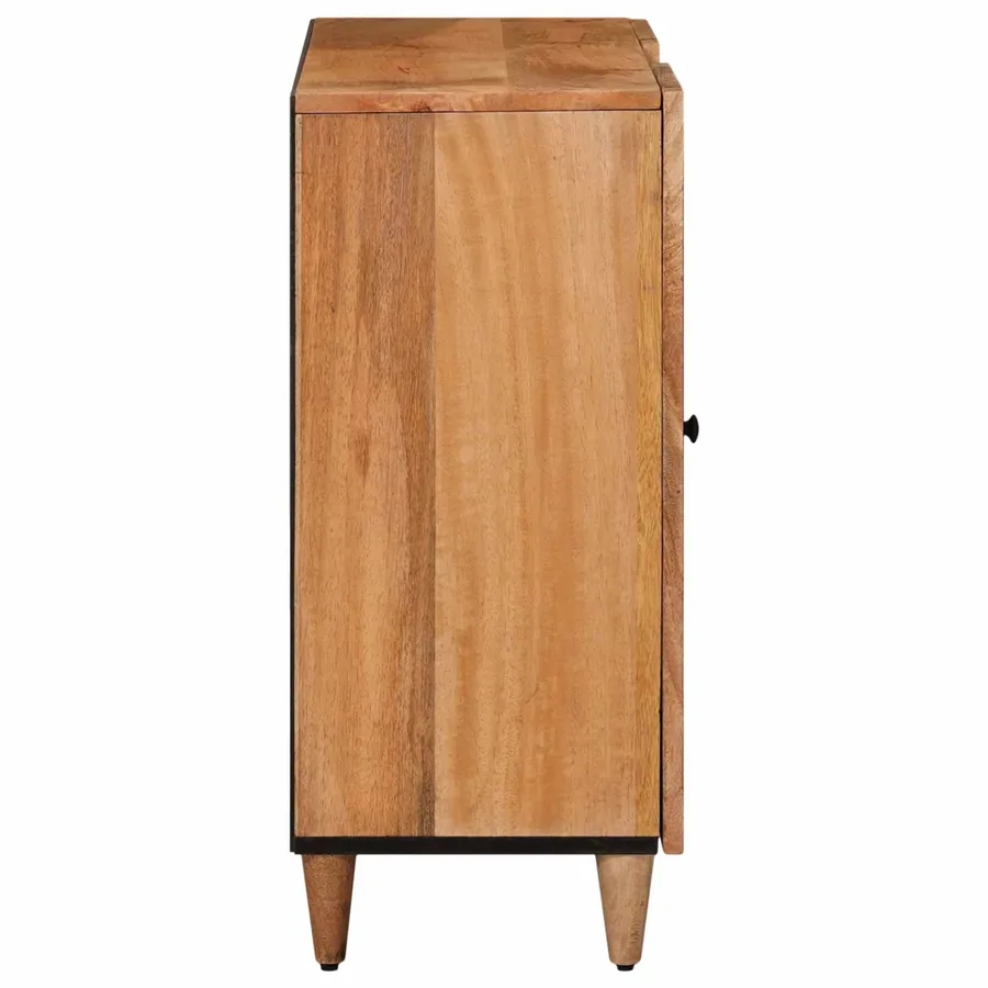 Buffet avec porte Naturel 90 x 33 x 75 cm Bois de mangue massif - 4