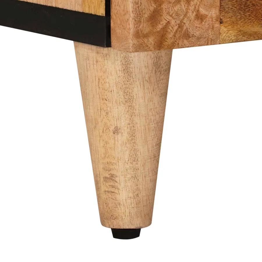 Buffet avec porte Naturel 90 x 33 x 75 cm Bois de mangue massif - 8