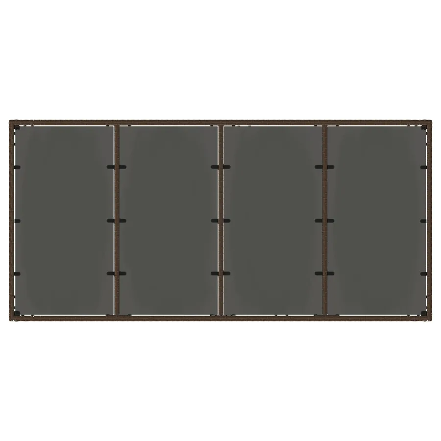 Ensemble de repas extérieur 9 pcs Marron et crème blanche - 6