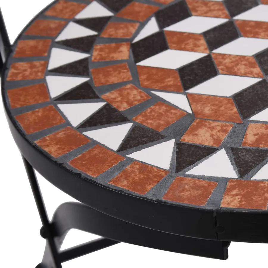 Ensemble de bistro 3 pcs mosaïque Carreau céramique Terre cuite - 11