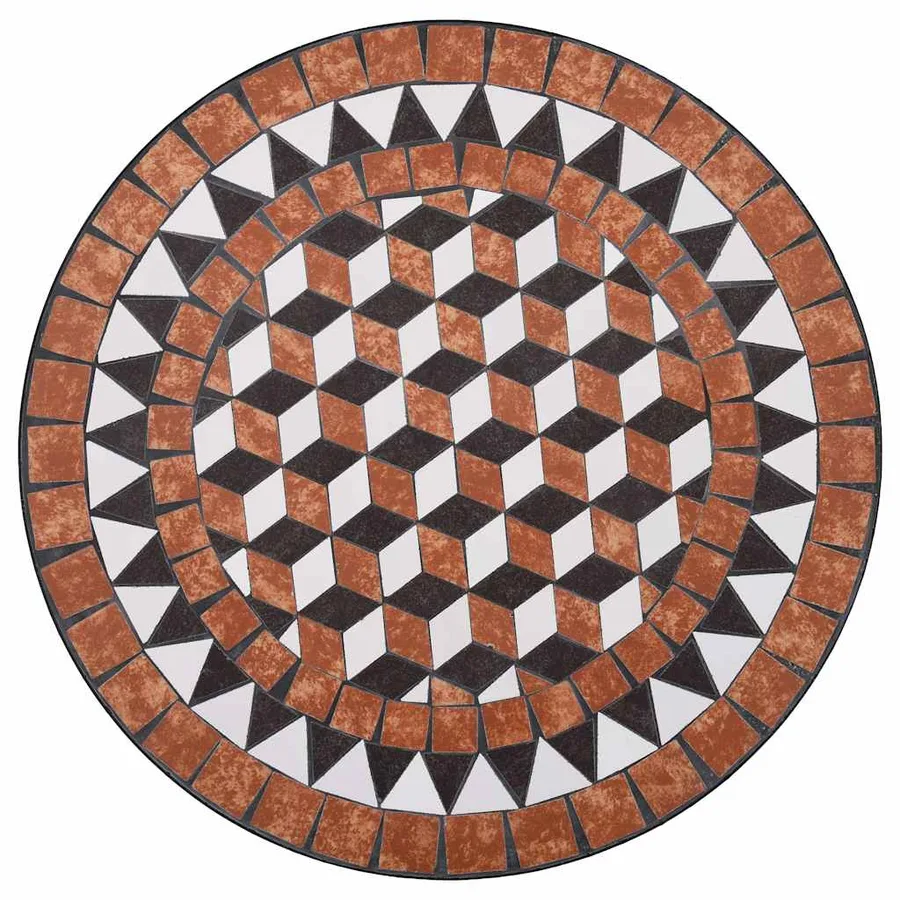 Ensemble de bistro 3 pcs mosaïque Carreau céramique Terre cuite - 4