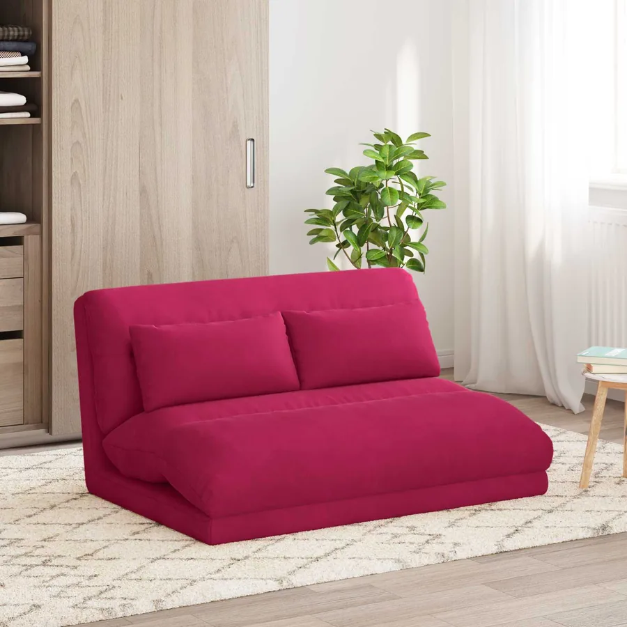 Fauteuil de sol ajustable Bordeaux Velours