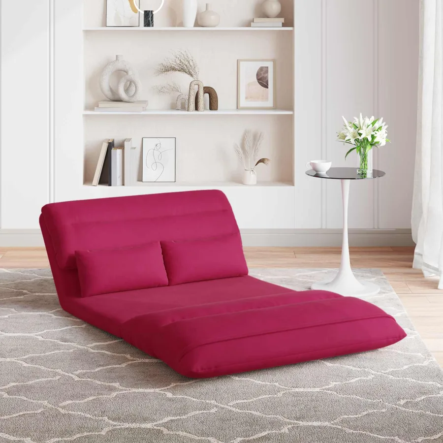 Fauteuil de sol ajustable Bordeaux Velours - 3
