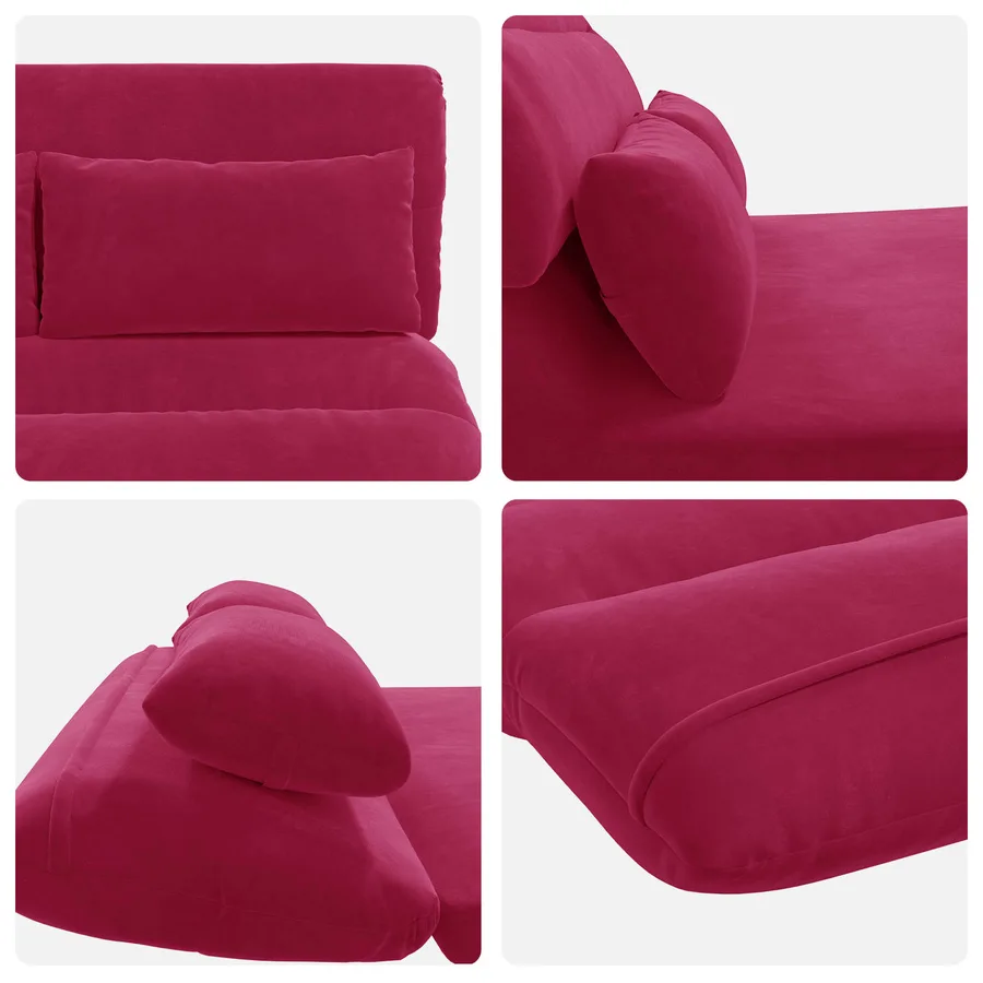 Fauteuil de sol ajustable Bordeaux Velours - 7